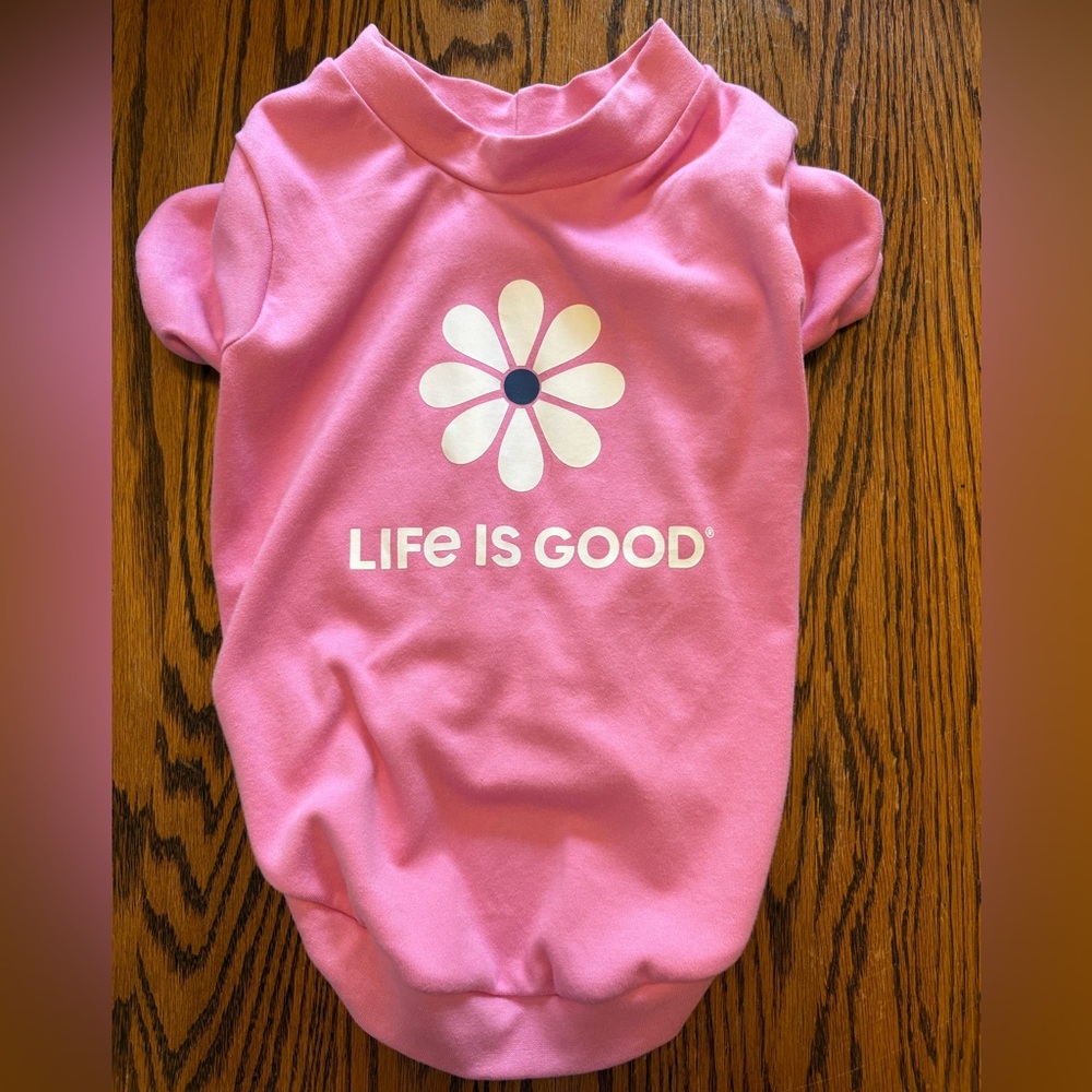 Life is Good Dog T-Shirt Pink  | Dog clothes